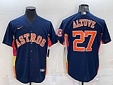 Men's Houston Astros #27 Jose Altuve Navy Blue With Patch Stitched MLB Cool Base Nike Jersey,baseball caps,new era cap wholesale,wholesale hats